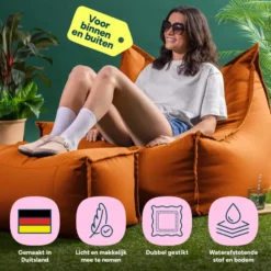 icon Zitzak en Poef Alto - Zitzak Fauteuil Buiten - Oranje