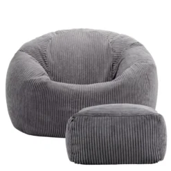 icon Zitzak en Poef Kingston - Corduroy Zitzak - Houtskool