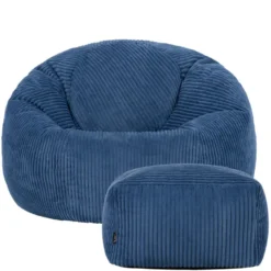 icon Zitzak en Poef Kingston - Corduroy Zitzak - Denimblauw