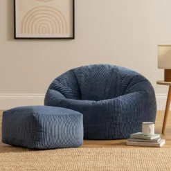 icon Zitzak en Poef Kingston - Corduroy Zitzak - Denimblauw