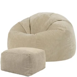 icon Zitzak en Poef Kingston - Corduroy Zitzak - Beige