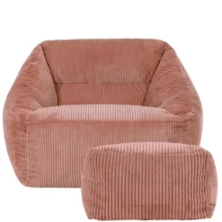 icon Zitzak en Poef Natalia - Corduroy Zitzak - Roze