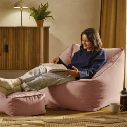 icon Zitzak en Poef Natalia - Fluwelen Zitzak - Oud roze