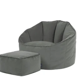 icon Zitzak en Poef Sirena - Zitzak Velvet - Houtskool