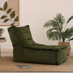icon Zitzak Lounger Dolce - Fluwelen Zitzak - Olijfgroen