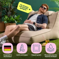 icon Zitzak Lounger Nova - Olefin Zitzak Buiten - Beige