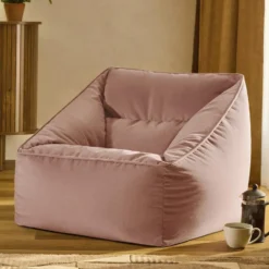 icon Zitzak Natalia - Fluwelen Zitzakfauteuil - Oud roze