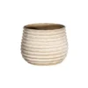 Ideas4seasons Plantenpot ribbel - creme wit - D16 x H13 cm