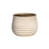 Ideas4seasons Plantenpot ribbel - creme wit - D14 x H10 cm