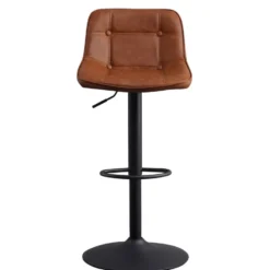 Industriële Barkruk Jason Cognac - Zithoogte 59 cm - Kunstleder - Bruin