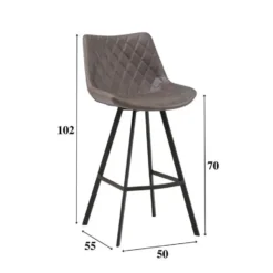 Industriële barkruk Juno Taupe - Zithoogte 70 cm - Kunstleder - Taupe