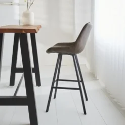 Industriële barkruk Juno Taupe - Zithoogte 70 cm - Kunstleder - Taupe