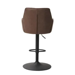 Industriële barkruk Novan taupe - Zithoogte 68 cm - Stof - Taupe