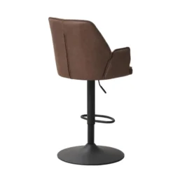 Industriële barkruk Novan taupe - Zithoogte 68 cm - Stof - Taupe