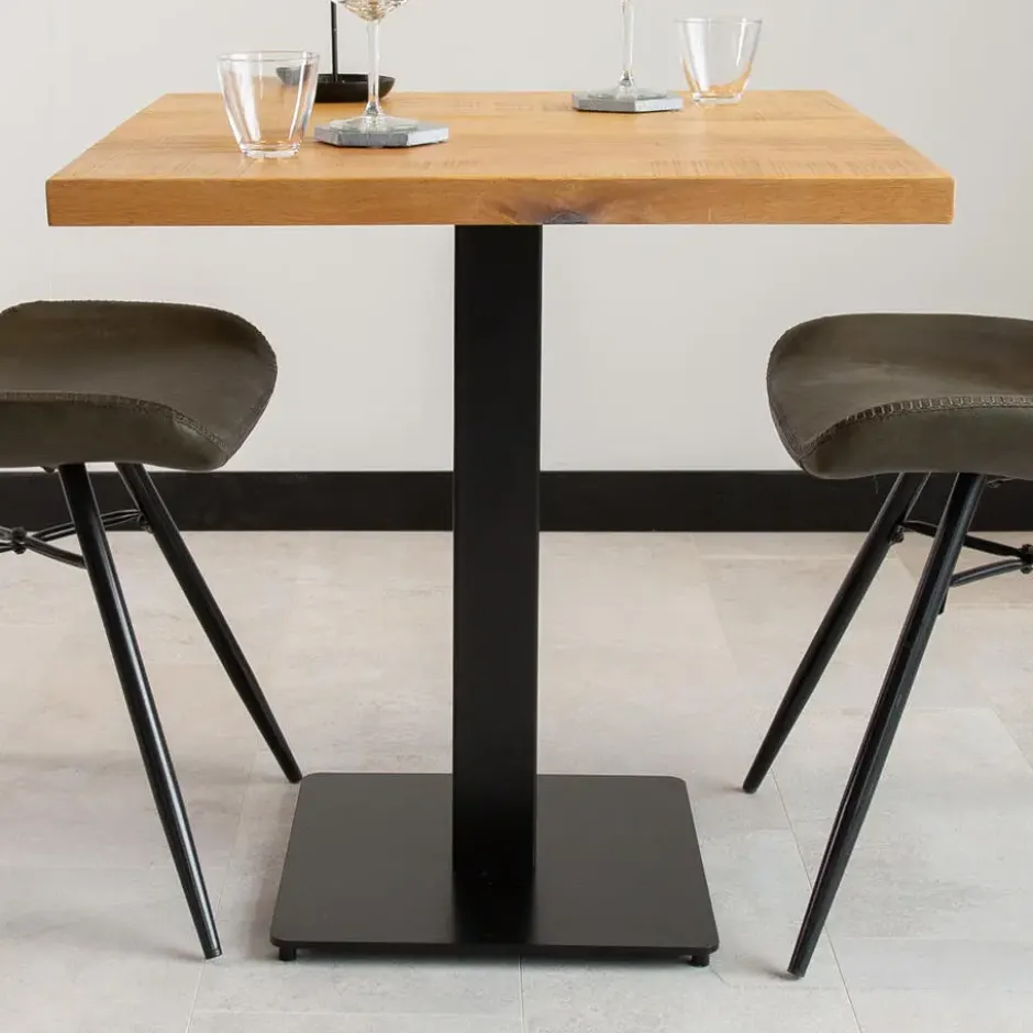 Industriële bistrotafel 80x80 vierkant metaal mangohout 80x80x73 cm