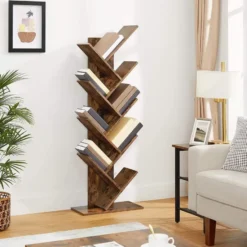 Industriële Boekenkast - Vintage - 8 Planken - Hout - Bruin