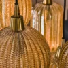 Industriële hanglamp Olaf amber 7-lichts glas - 38x95x150 cm - Amber color glas