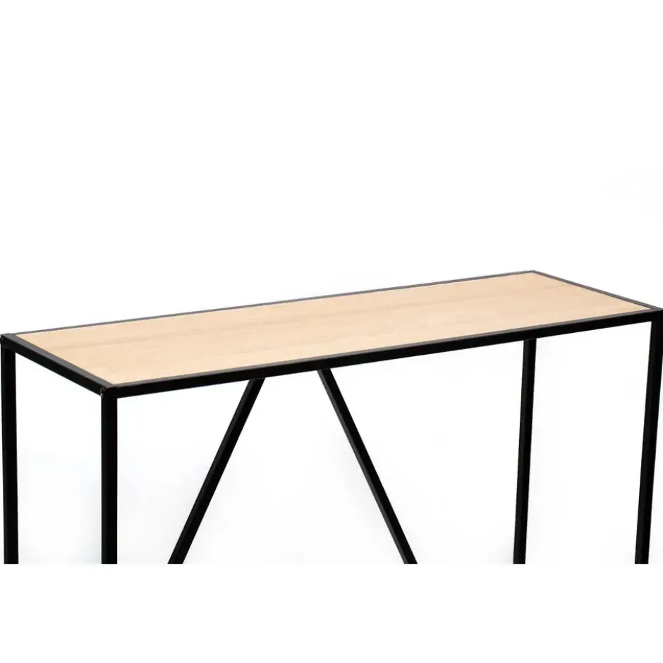 Industriële houten en zwarte metalen consolestijl