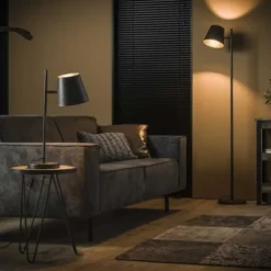 Industriële vloerlamp Sienna metaal antraciet - 157x37x157 cm - Metaal - Grijs