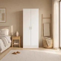 Interiax Kledingkast 'Amelie' - Wit - 2 Deurs - 180x60x40 cm