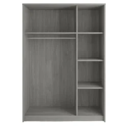 Interiax Kledingkast 'Amelie' - Grijze Eik - 3 Deurs - 180x120x54 cm