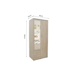 Interiax Kledingkast 'Lena' - Sonoma Eik - 2 Deurs - 185x80x52cm