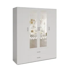 Interiax Kledingkast 'Lena' - Sonoma Eik - 4 Deurs - 185x160x52cm