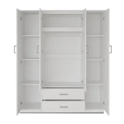 Interiax Kledingkast 'Lena' - Sonoma Eik - 4 Deurs - 185x160x52cm
