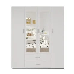 Interiax Kledingkast 'Lena' - Sonoma Eik - 4 Deurs - 185x160x52cm
