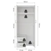 Interiax Kledingkast 'Lena' - Wit - 2 Deurs - 185x80x52cm
