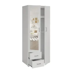 Interiax Kledingkast 'Lena' - Wit - 2 Deurs - 185x80x52cm