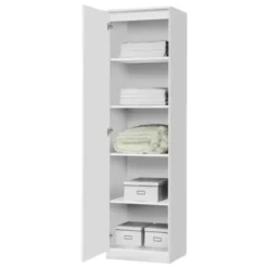 Interiax Kledingkast 'Lucas' - Wit - 1 Deurs - 184x50x52 cm