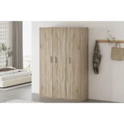 Interiax Kledingkast 'Mila' - Sonoma Eik - 3 Deurs - 180x120x42 cm
