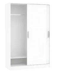 Interiax Kledingkast 'Novara' - 2 Schuifdeuren - Wit - 182x120x50cm