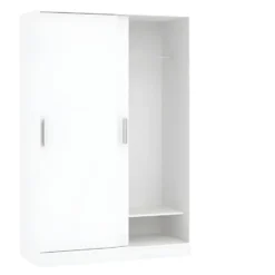 Interiax Kledingkast 'Novara' - 2 Schuifdeuren - Wit - 182x120x50cm