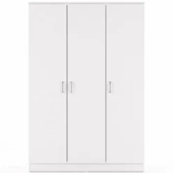 Interiax Opbergkast - Kledingkast 'Amelie' - Wit - 3 Deurs - 180x120x40cm