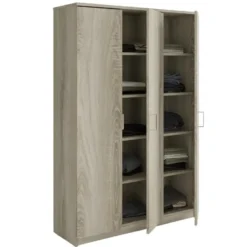 Interiax Opbergkast - Kledingkast 'Amelie' - Sonoma Eik - 3 Deurs - 180x120x40cm