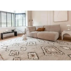 Interieur05 Berber Vloerkleed Ikat grijs/beige - 150 x 80 cm