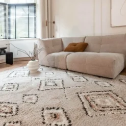 Interieur05 Berber Vloerkleed Ikat grijs/beige - 150 x 80 cm