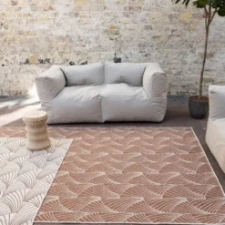 Interieur05 Buitenkleed Deco Roest/Wit - 230 x 160 cm