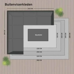 Interieur05 Buitenkleed Deco Roest/Wit - 230 x 160 cm