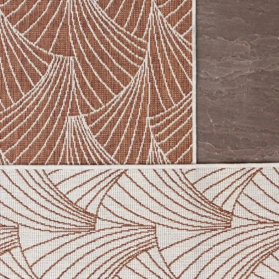 Interieur05 Buitenkleed Deco Roest/Wit - 340 x 240 cm
