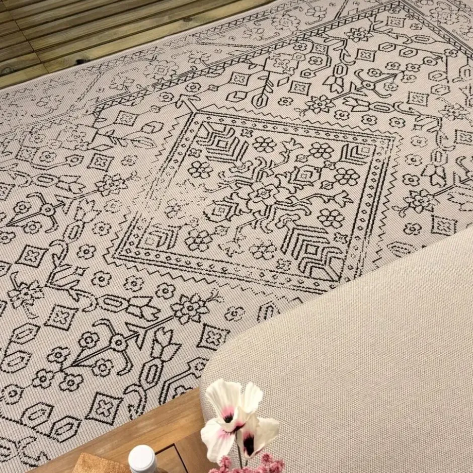 Interieur05 buitenkleed zwart/wit Nova - 230 x 160 cm