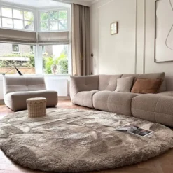 Interieur05 Hoogpolig vloerkleed Odelia Stone - 80 x 150 cm