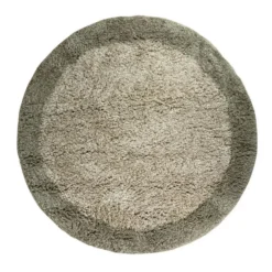 Interieur05 hoogpolig vloerkleed polyester Pilo groen/beige - 240 x 240 cm