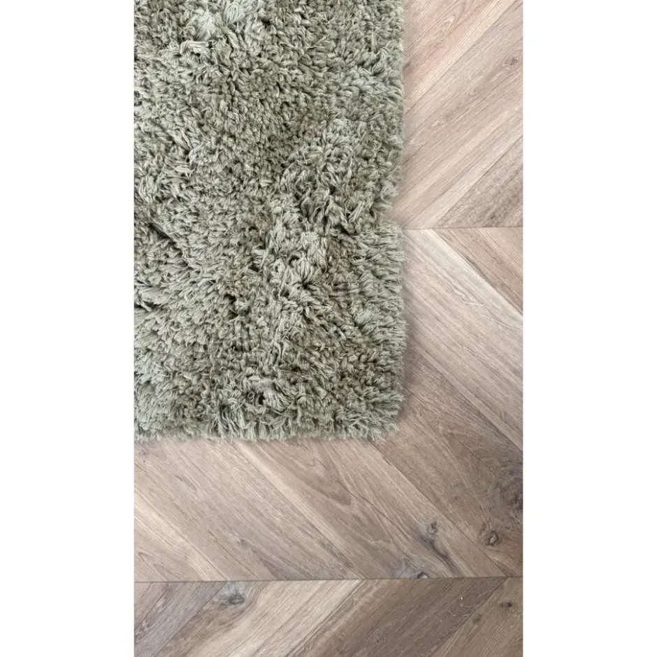 Interieur05 hoogpolig vloerkleed polyester Pilo groen - 230 x 160 cm