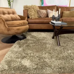 Interieur05 hoogpolig vloerkleed polyester Pilo groen - 230 x 160 cm