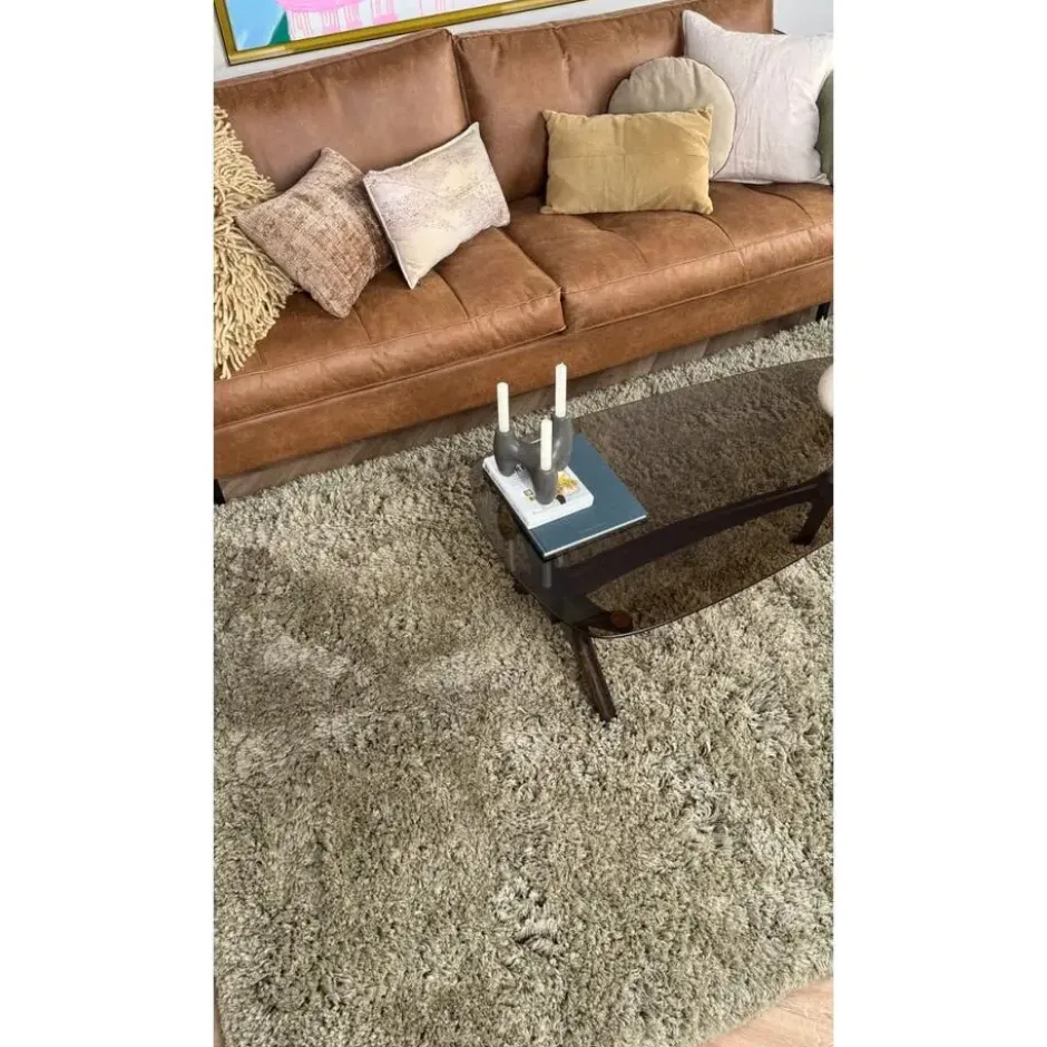 Interieur05 hoogpolig vloerkleed polyester Pilo groen - 230 x 160 cm