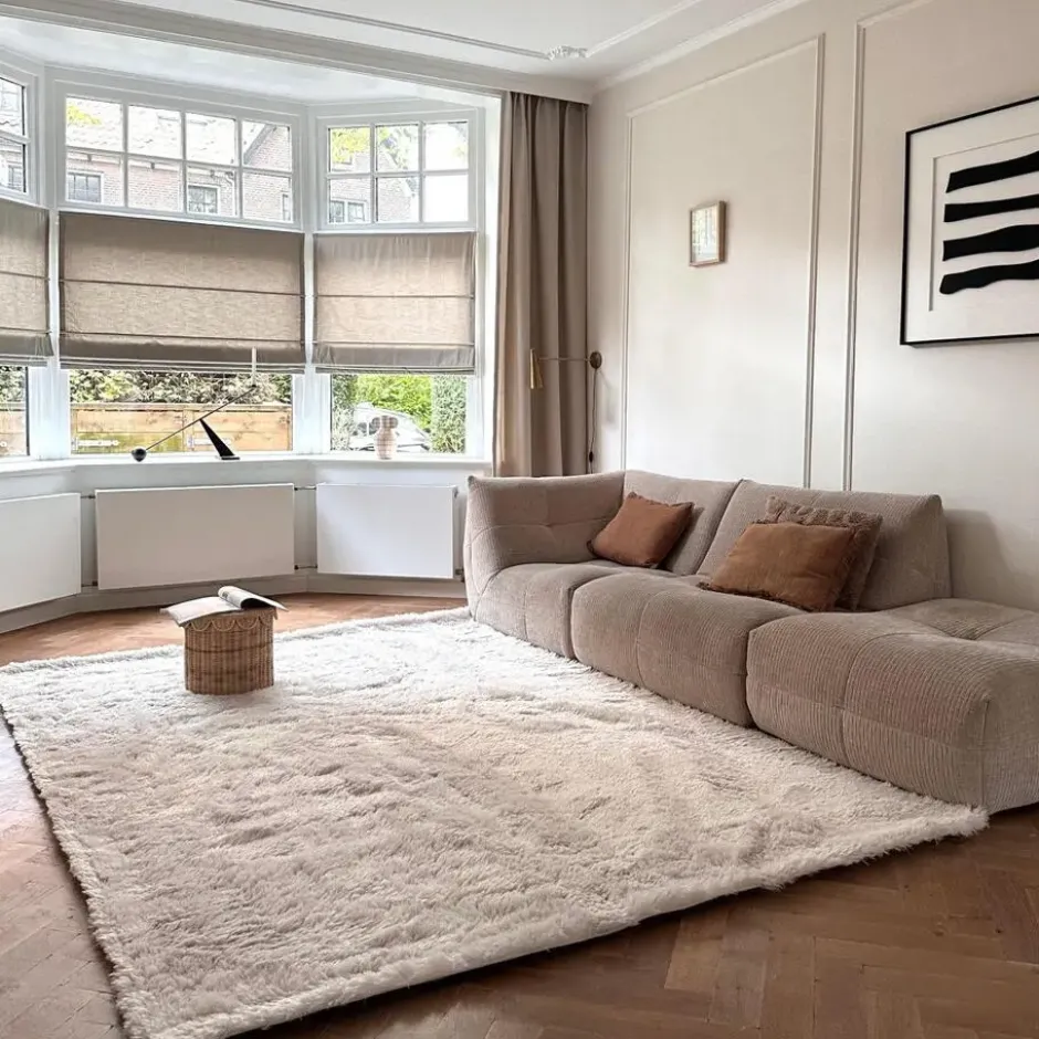 Interieur05 hoogpolig vloerkleed Furr beige - 160 x 230 cm