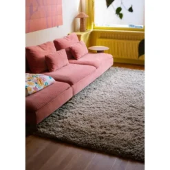 Interieur05 hoogpolig vloerkleed polyester Pilo groen/beige - 230 x 160 cm